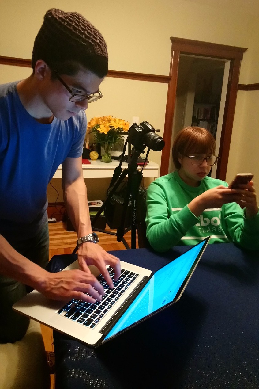 Usability testing session — researcher and participant